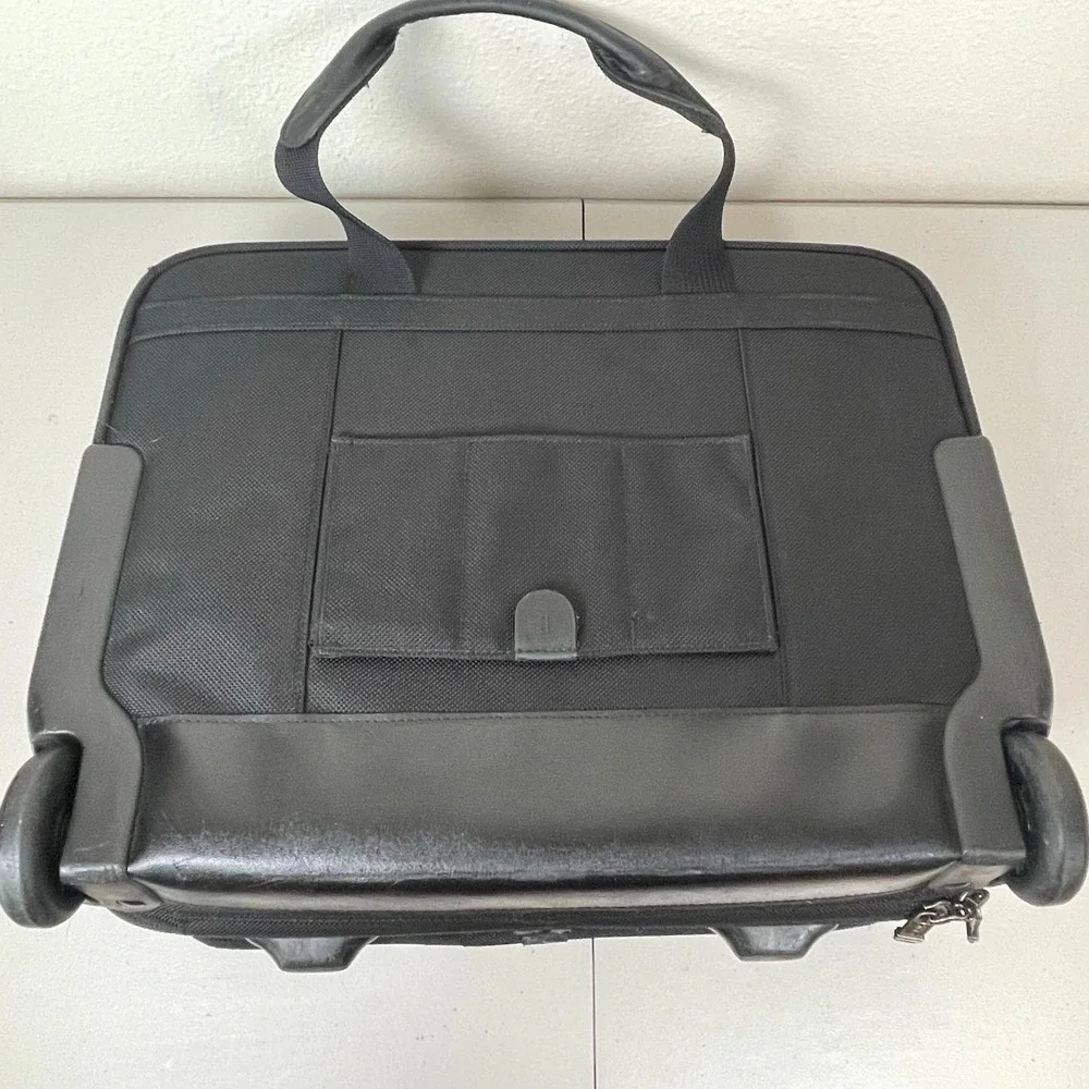 TUMI Alpha‎ Wheeled Briefcase 26103D4 Black Nylon Expandable Rolling Laptop Bag